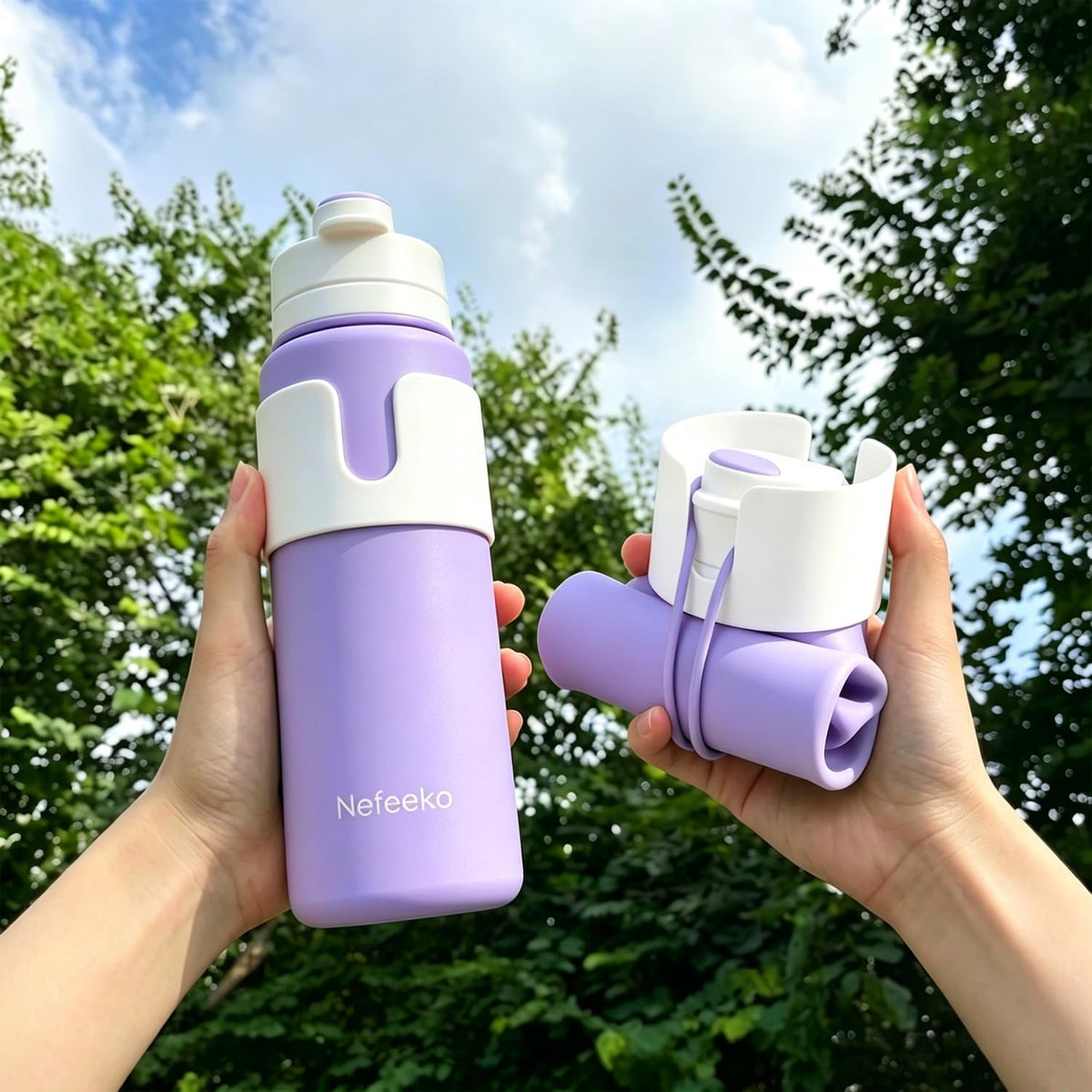 Collapsible Water Bottle, BPA Free 26oz Silicone Water Bottles