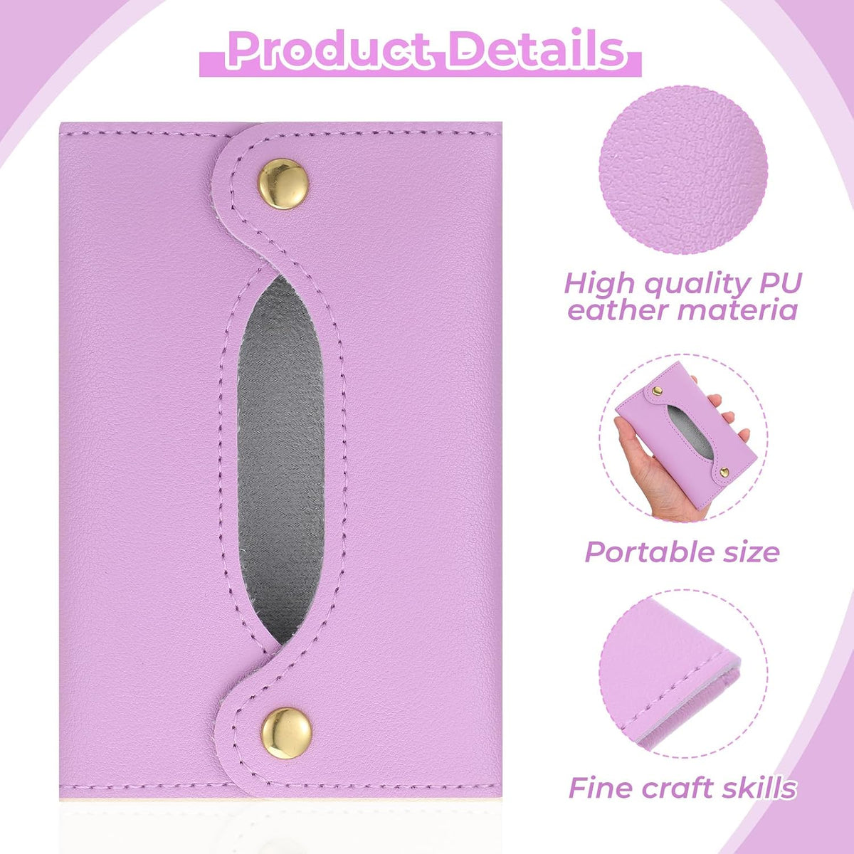 5.12"x3.35" Travel Tissue Holder, Purse Tissue Holder (Apricot)