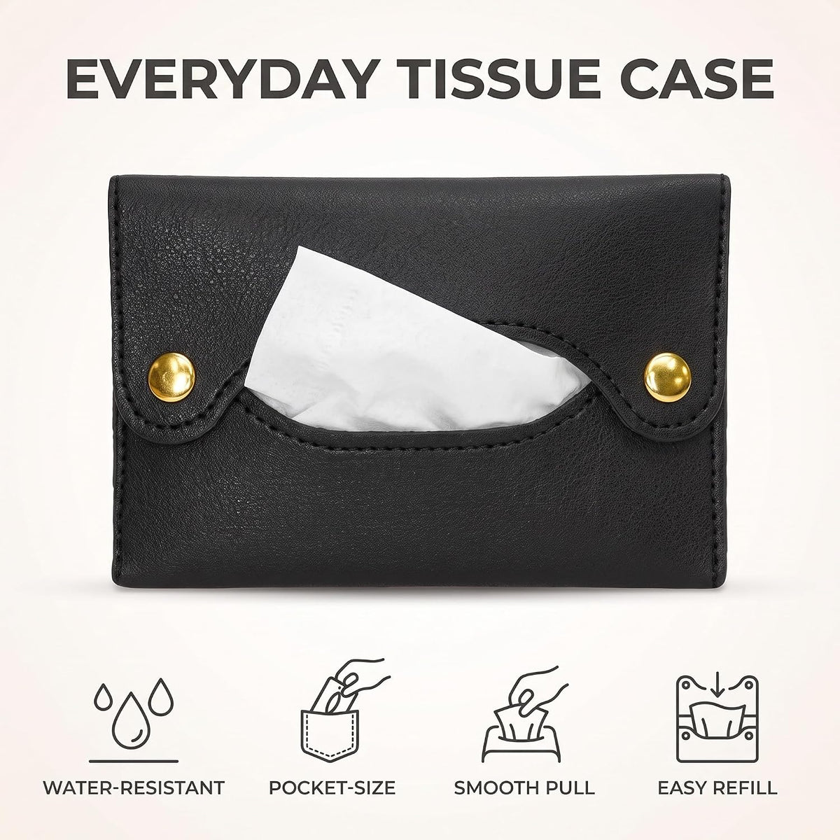 Purple Pocket Tissue Holder - Tissue Holder | Travel Pouch for Tissue | Pocket Paper Towel | Tissue Bag Holder | Paper Towel Pu Leather Case | Paper Box Bag | Tissue Storage Bag (Purple)