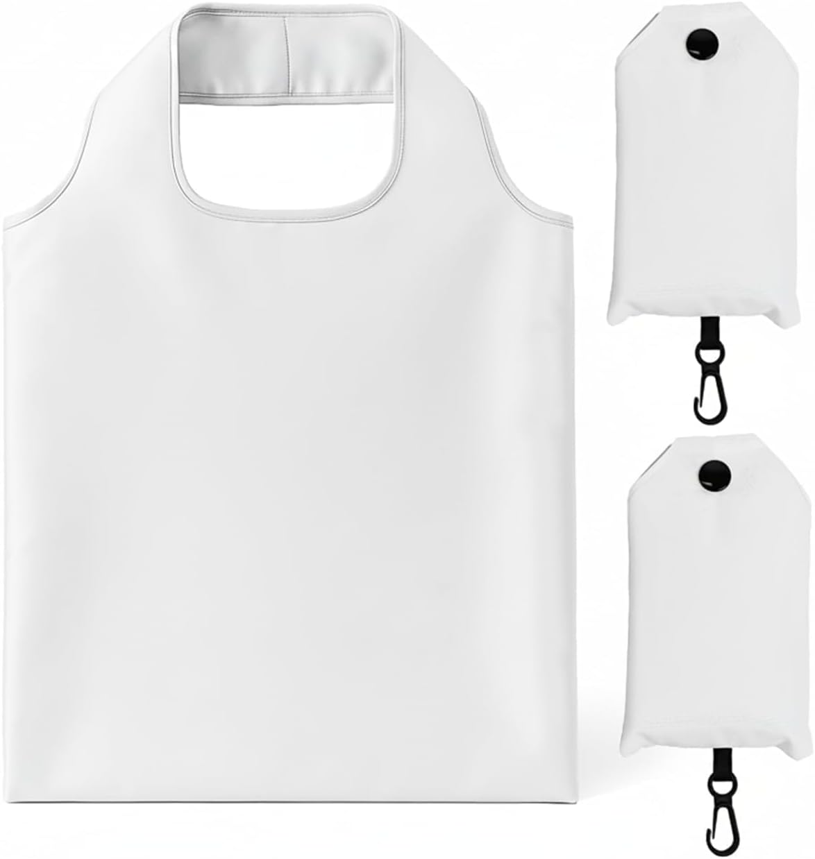 2 Pack Foldable Shopping Bag, Reusable Grocery Tote Bag, Green A