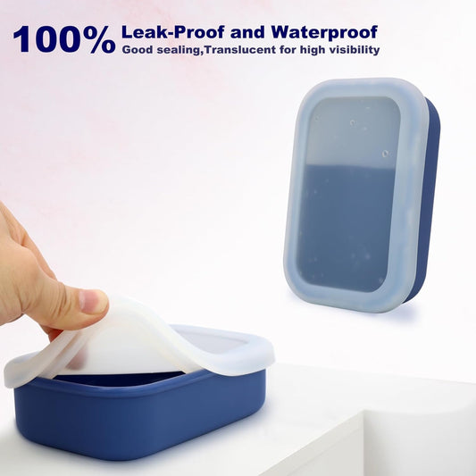 Travel Soap Case, Leak Proof Travel Soap Container, Silicone Soap Box with Drainage Layer, Shatterproof Soap Holder for Travel, Camping, Gym(Off-White, Regular)
