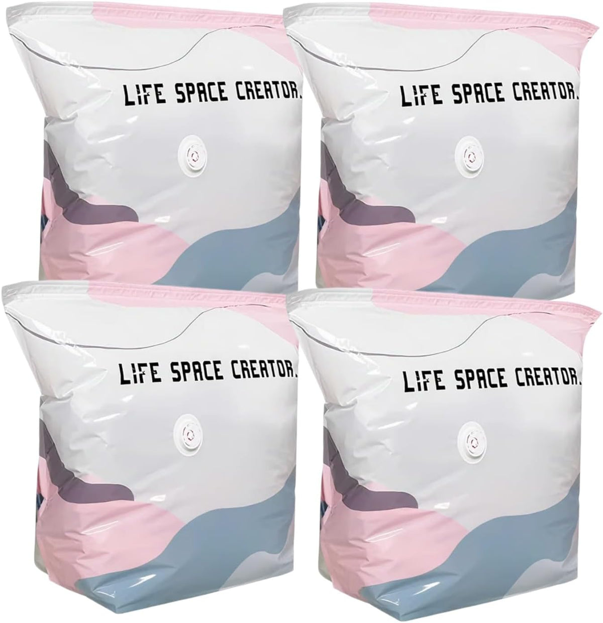 Large Capacity Vacuum Bags No Pump Needed, Press & Seal Vacuum Storage Compression Bags, Reusable Space Saver Bags for Clothes Comforters Blankets Bedding Travel Home Organization (2, L 39×31×15")