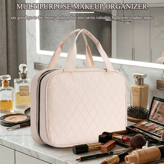 MODENGKONGJIAN Travel Toiletry Bag - Hanging Toiletry Bag for Women, Waterproof Makeup Cosmetic Bag Travel Organizer for Accessories, Shampoo, Full-size Container, Toiletries (Pink)
