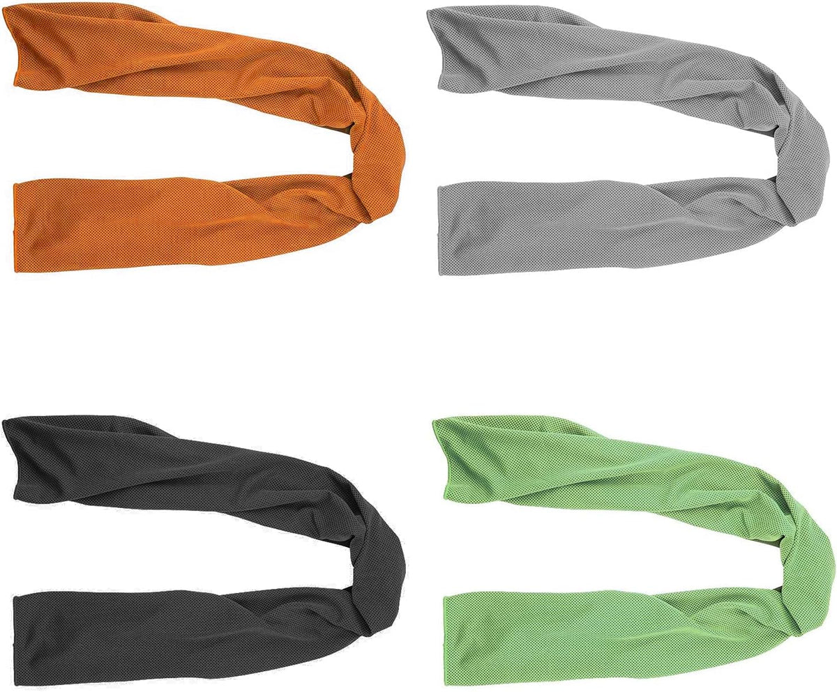 Cooling Towels (4 Pack) 40"x12" - Ice Towel for Neck & Face, Soft Microfiber Chilly Towel, Instant Cooling Relief for Sports, Gym, Yoga, Running, Golf, Camping & Outdoor Activities