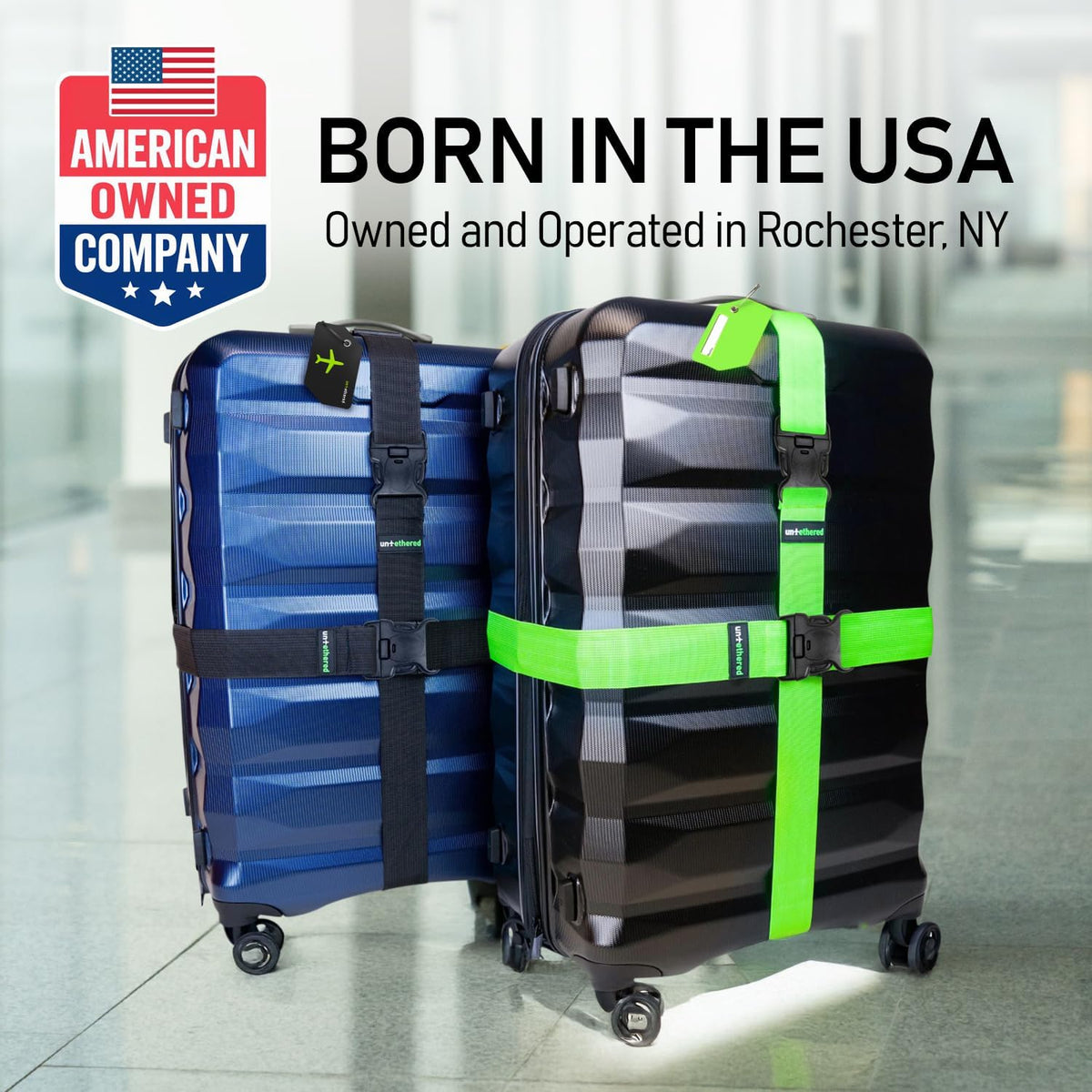 Luggage Straps for Suitcases, TSA Approved, 4-Pack, Green