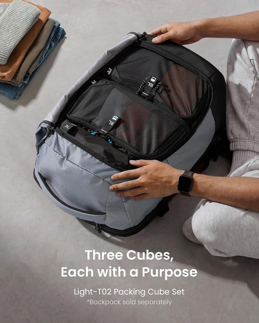 3 Set Packing Cubes for Travel, Compression Expandable Organizers