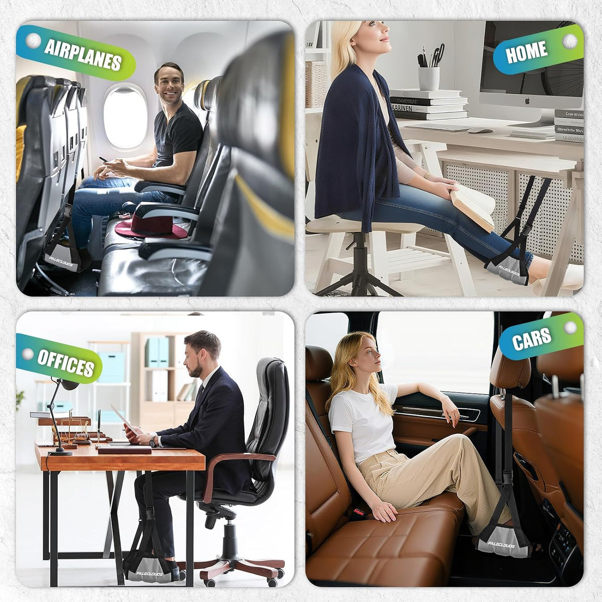 Foot Hammock for Plane Travel, No Collapse Thickened Bamboo for Long Flight