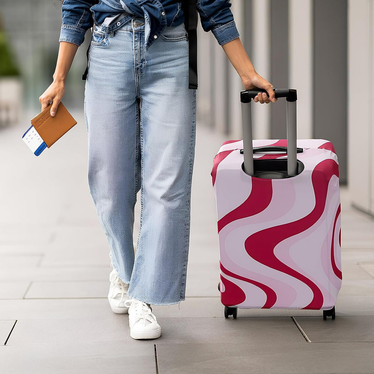 3 Pieces Travel Luggage Cover, S/medium/L;Vintage Theme;Multicolor