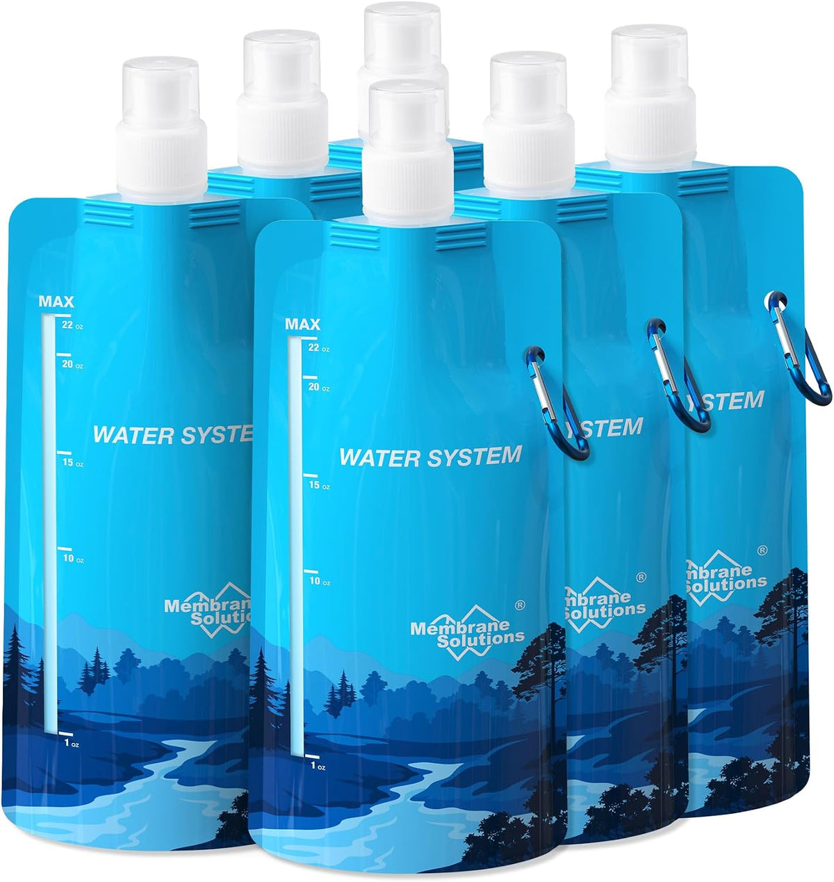 Collapsible Water Bottle 23oz with Carabiner
