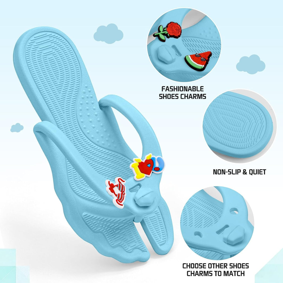 Flip Flops for Women Men Travel Slippers Shower Shoes Foldable Bathroom Camp Beach Sandals Lightweight Non-Slip Quick Dry
