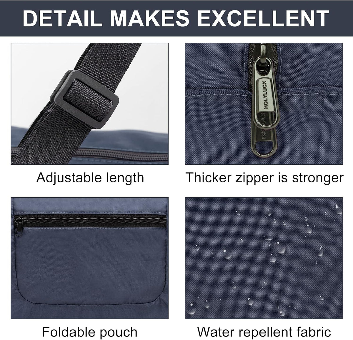 Foldable Travel Duffel Bag Luggage for Gym - black