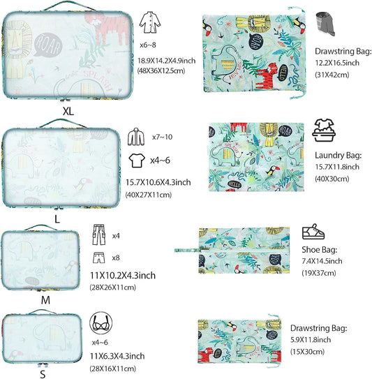 8 Pcs Packing Cubes for Kids, Luggage Packing Organizers, Travel Essentials