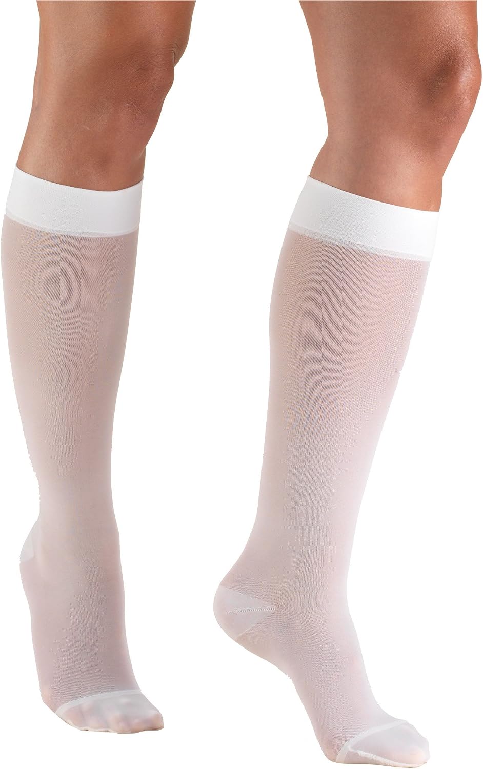 Sheer Compression Stockings, 15-20 mmHg, Women's Knee High Length, 20 Denier, Nude, Medium