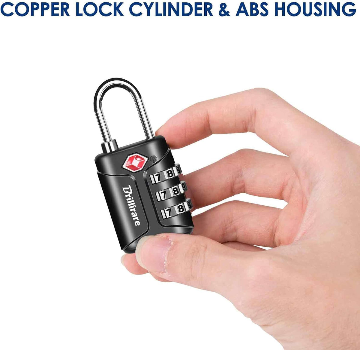 4 Pack TSA Approved Luggage Locks, Combination Travel Padlock, 3-Digit Waterproof Lock, TSA Accepted Outdoor Keyless Resettable Lock for Lockers, Bags, Backpack, Gym, Gate-Black