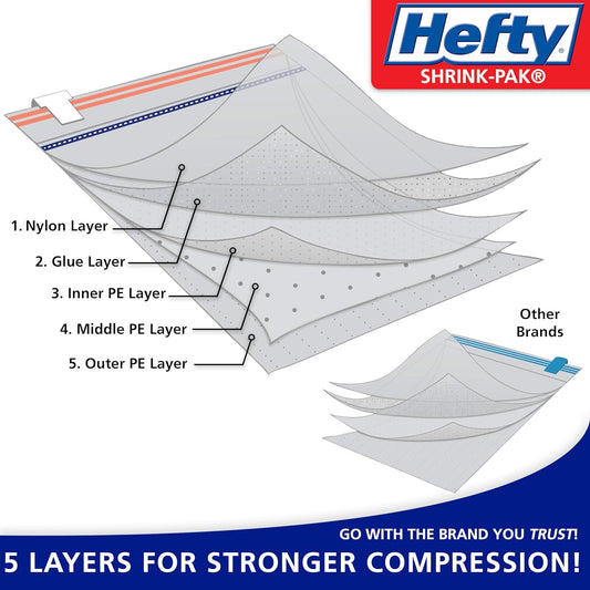 Vacuum Storage Bags - Space Saver for Under Bed Storage, Clothing and Comforters, 3X More Storage Space, 6 Medium Zipper Bags