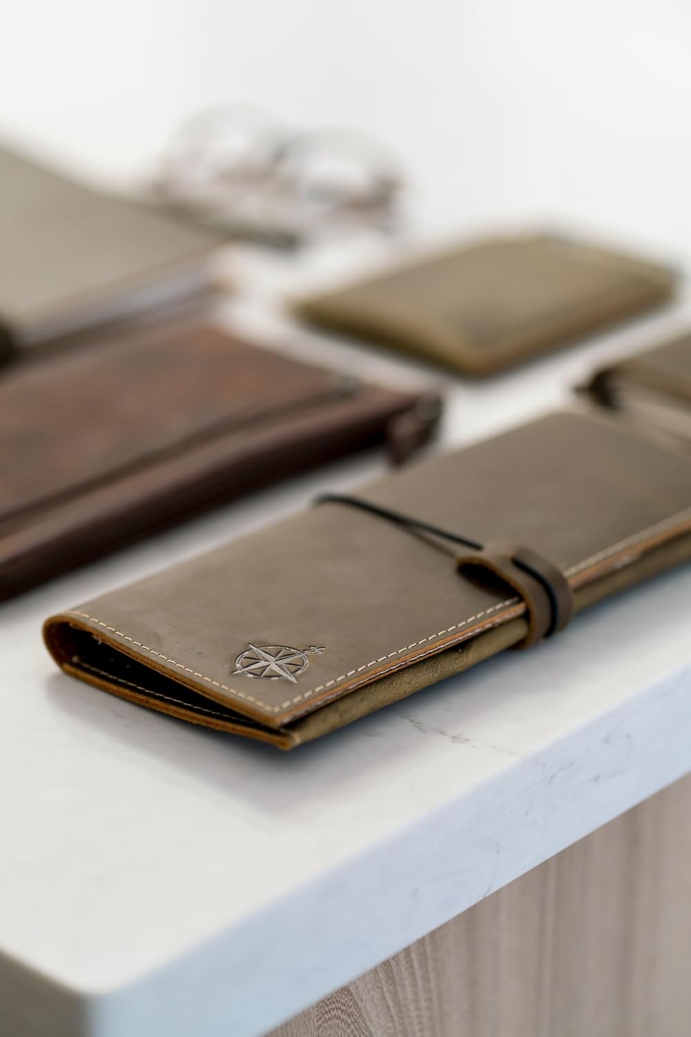 Leather Travel Wallet with Passport Holder - 5.5" x 4" - Genuine Leather Case with RFID Blocking for Men and Women - Folding Wallet for Passports
