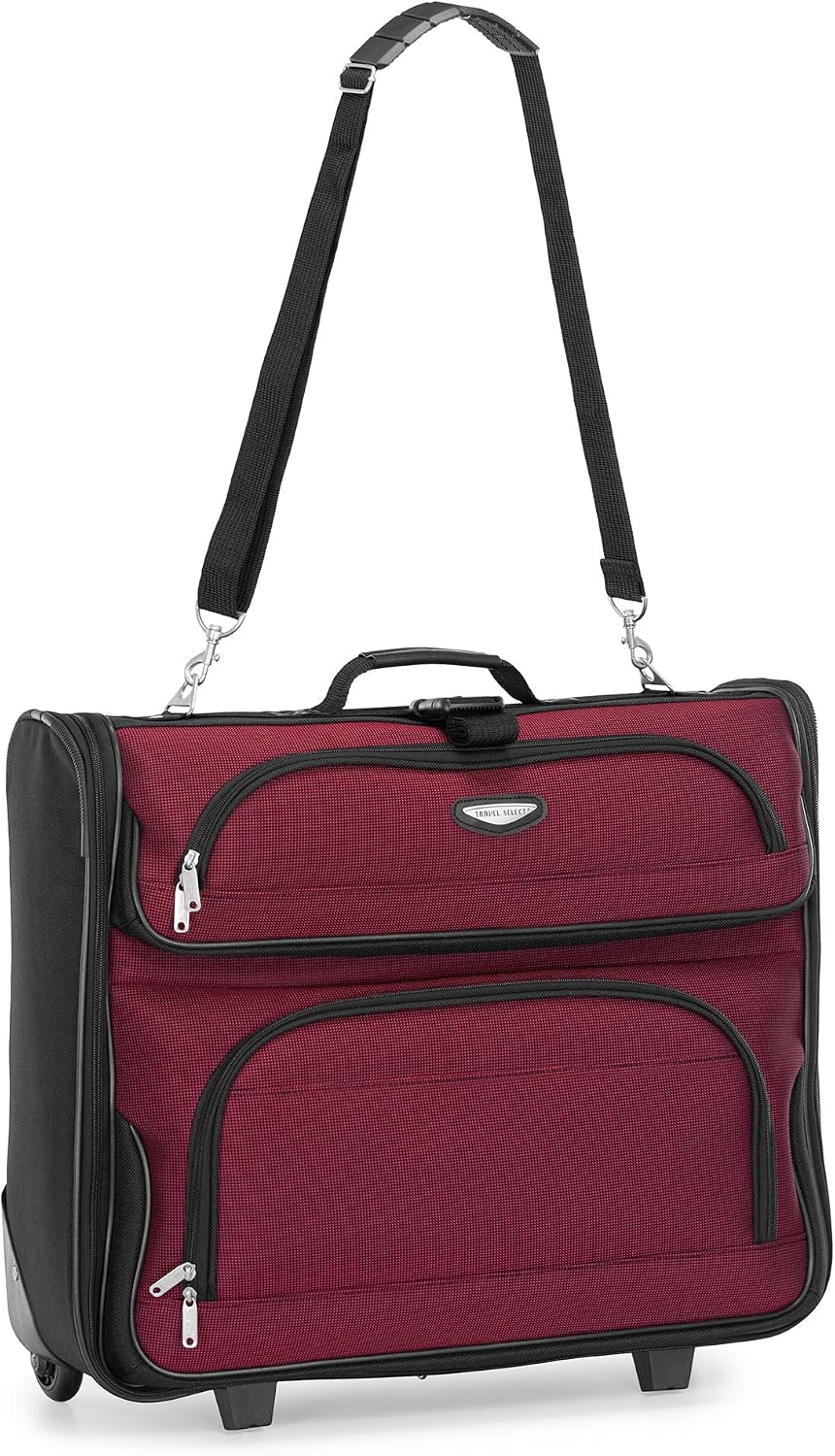 Amsterdam Business Rolling Garment Bag, Softside Expandable Rolling 2-Wheeled Suit Carrier, Gray, One Size
