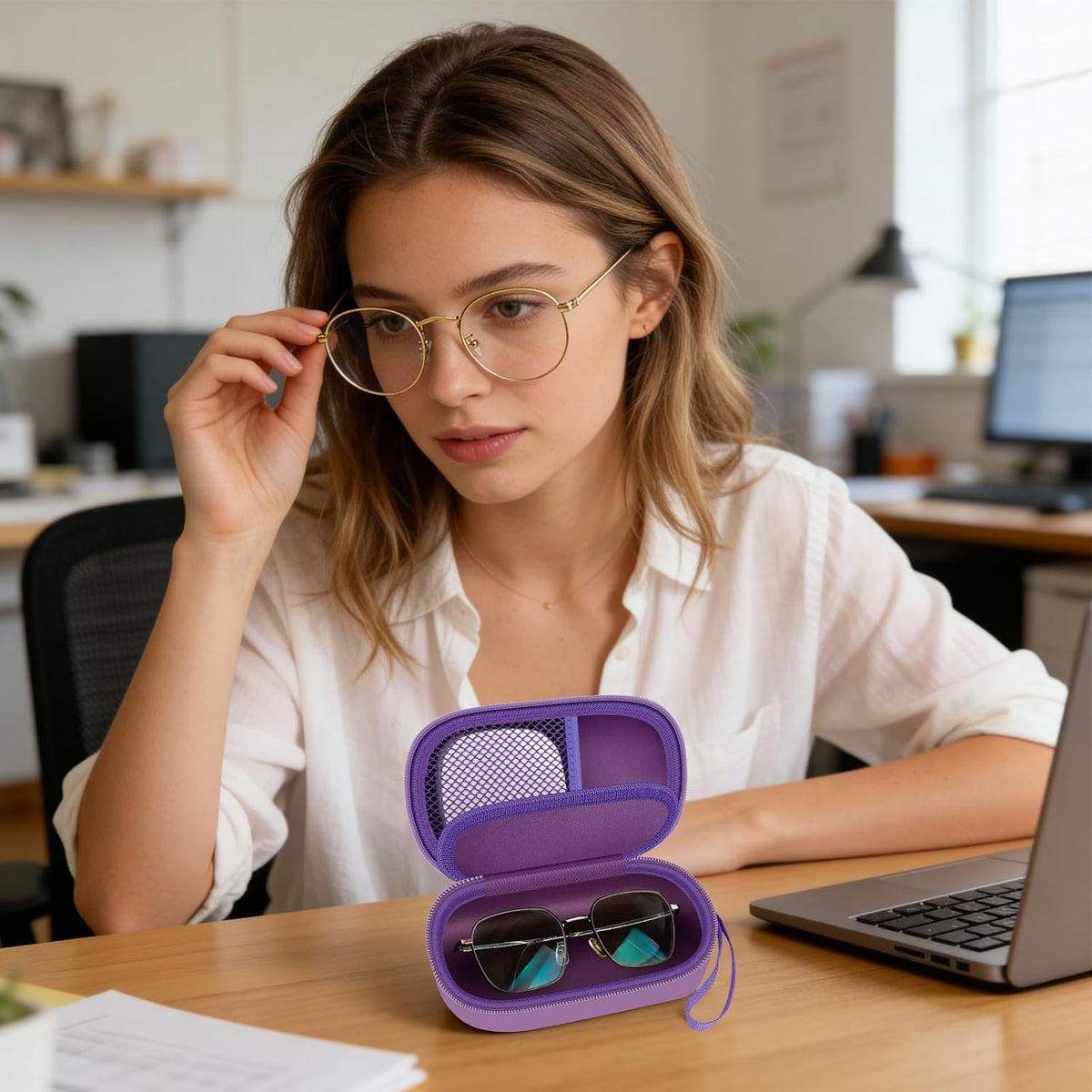 2-in-1 Travel Case for Eyeglasses/Sunglasses and Contact Lens Kit