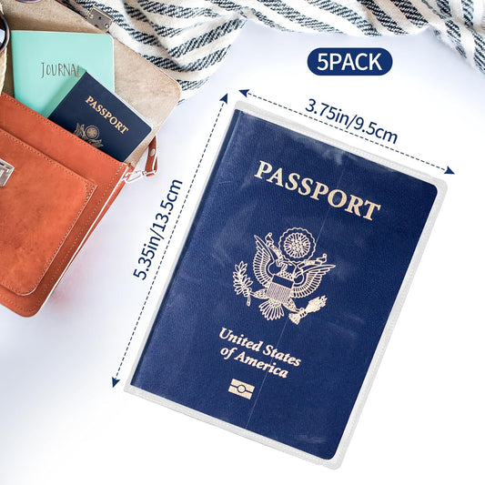 5 Pcs Clear Passport Protector Holder Passport Cover Vinyl ID Protector