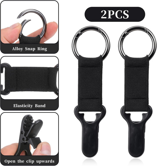 Hat Clip 2Pcs for Travel on Bag, Hands-Free Hat Clips, Claw Clip, Black