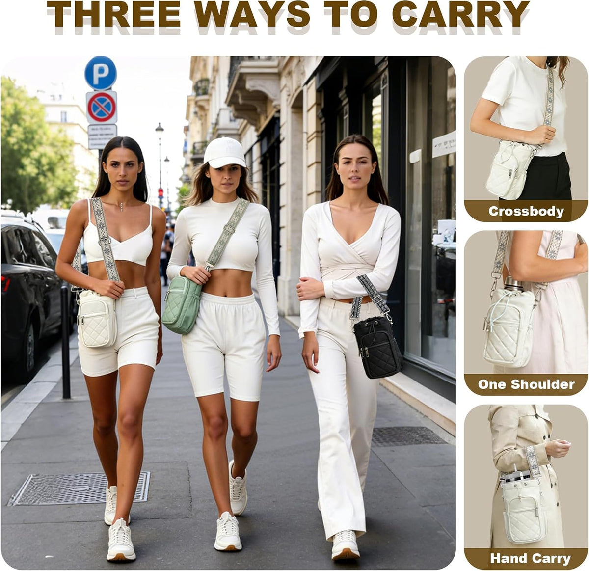 Water Bottle Holder with Strap, 32oz 40oz Insulated Carrier Bag