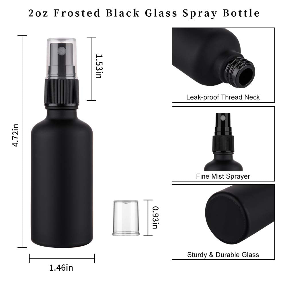 2oz Amber Glass Spray Bottles for Essential Oils, Set of 3