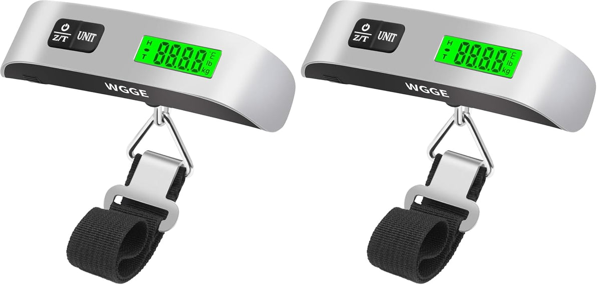 Digital Luggage Scale, 110 lb/50 kg, Backlit LCD Display