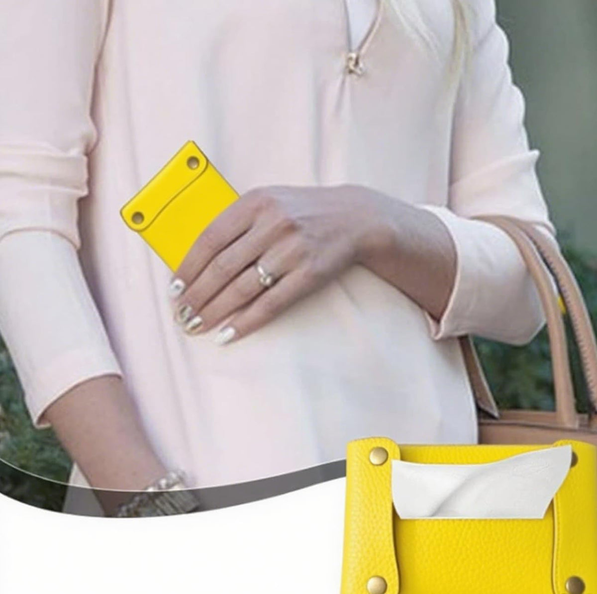 Pocket Tissue Holder for Purse, Soft Tissue Box Reusable Tissue Travel Pouch Paper Box Bag for Face Towels