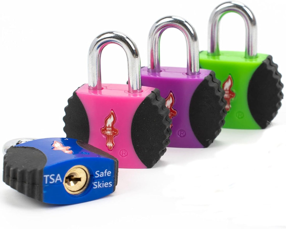 Safe Skies 4-Pack 4-Color Family TSA Travel Key Lock