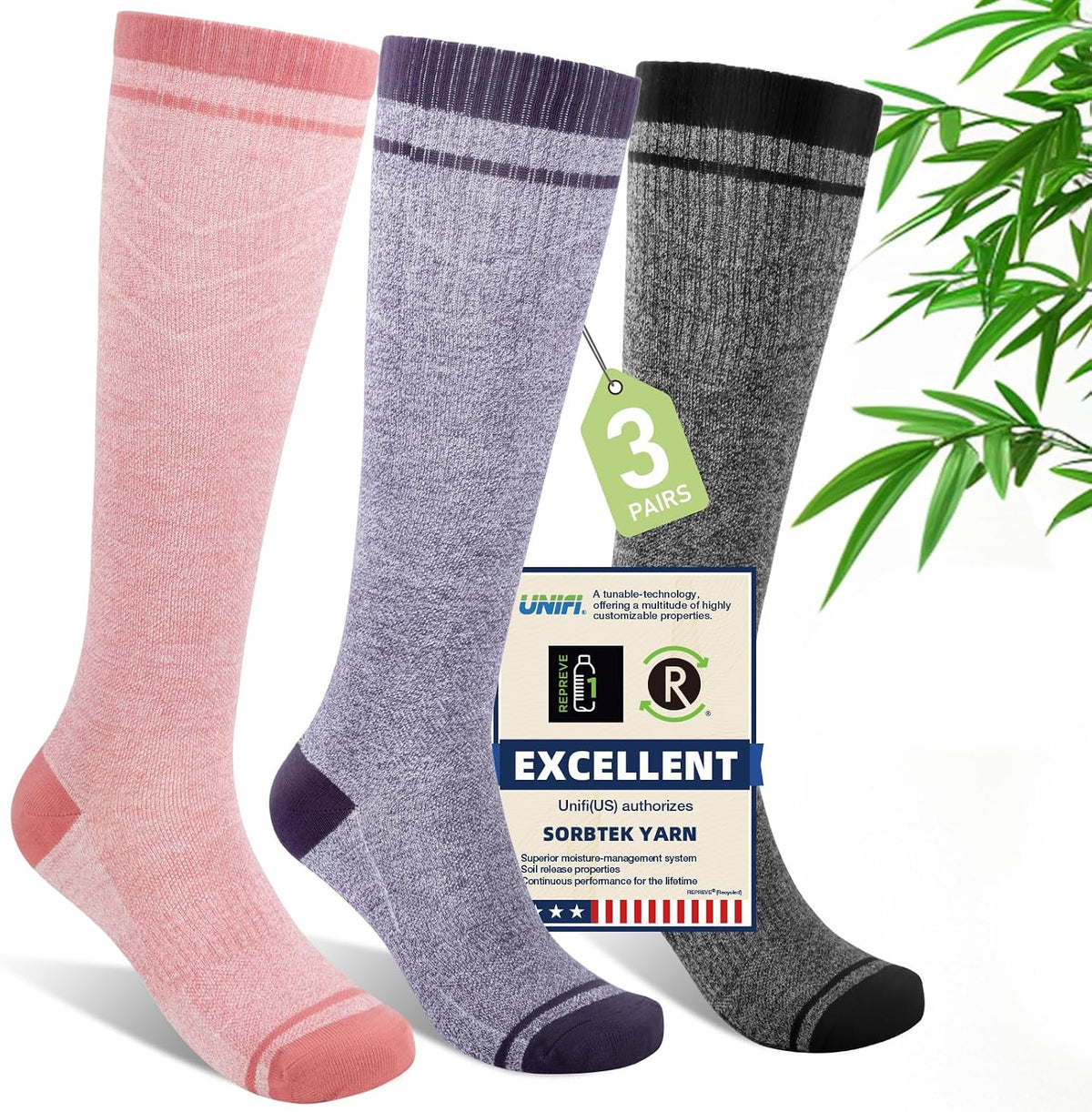 Compression Socks Women & Men 15-20 mmHg for Flying