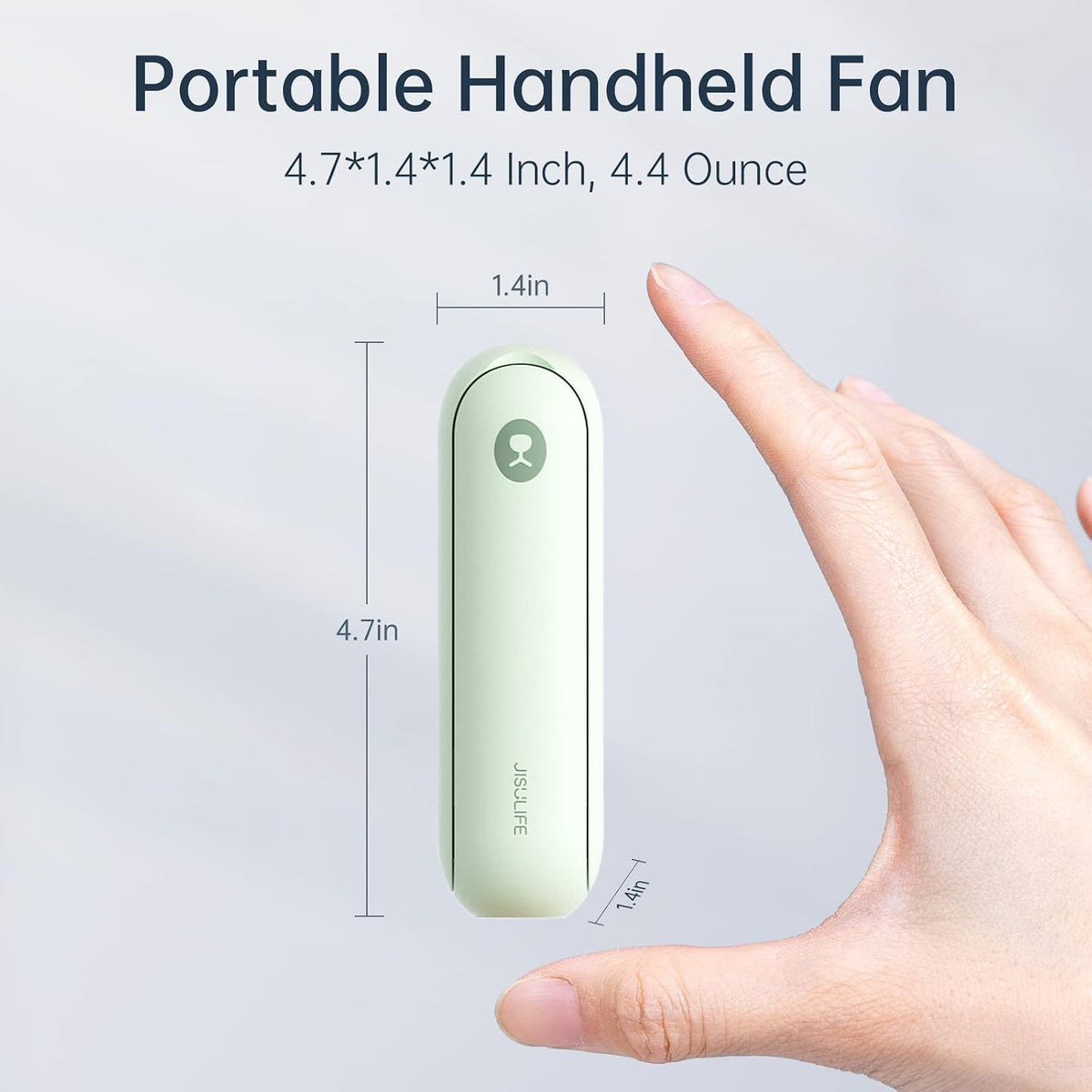 JISULIFE Portable Handheld Fan, 3 In 1-Fan, Power Bank, Flashlight, Blue