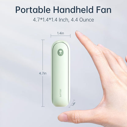 JISULIFE Portable Handheld Fan, 3 In 1-Fan, Power Bank, Flashlight, Blue