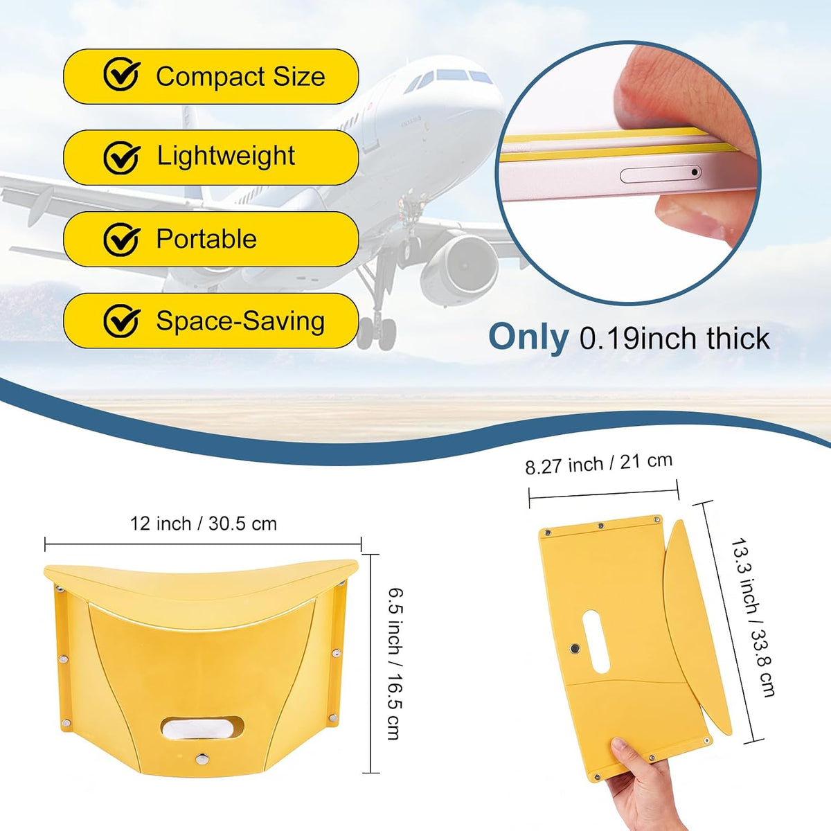 2pcs Portable Airplane Foot Rest for Air Travel Under Desk & Outdoor Stool