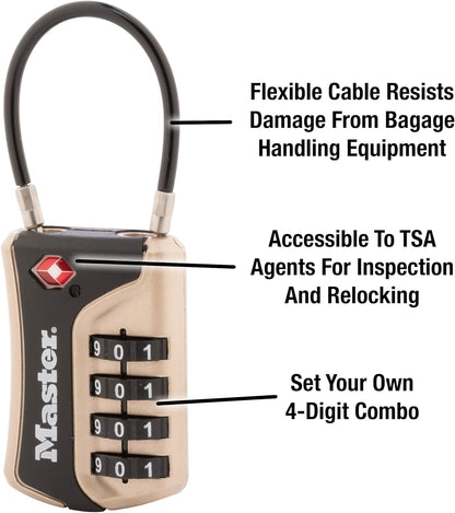 TSA Approved Combination Luggage Lock Assorted 4697EC3