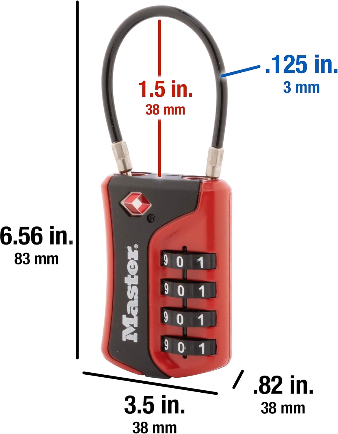 TSA Approved Combination Luggage Lock Assorted 4697EC3