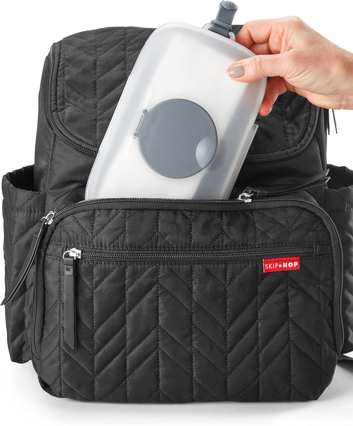 On-The-Go Wipes Dispenser, Grab & Go, Grey