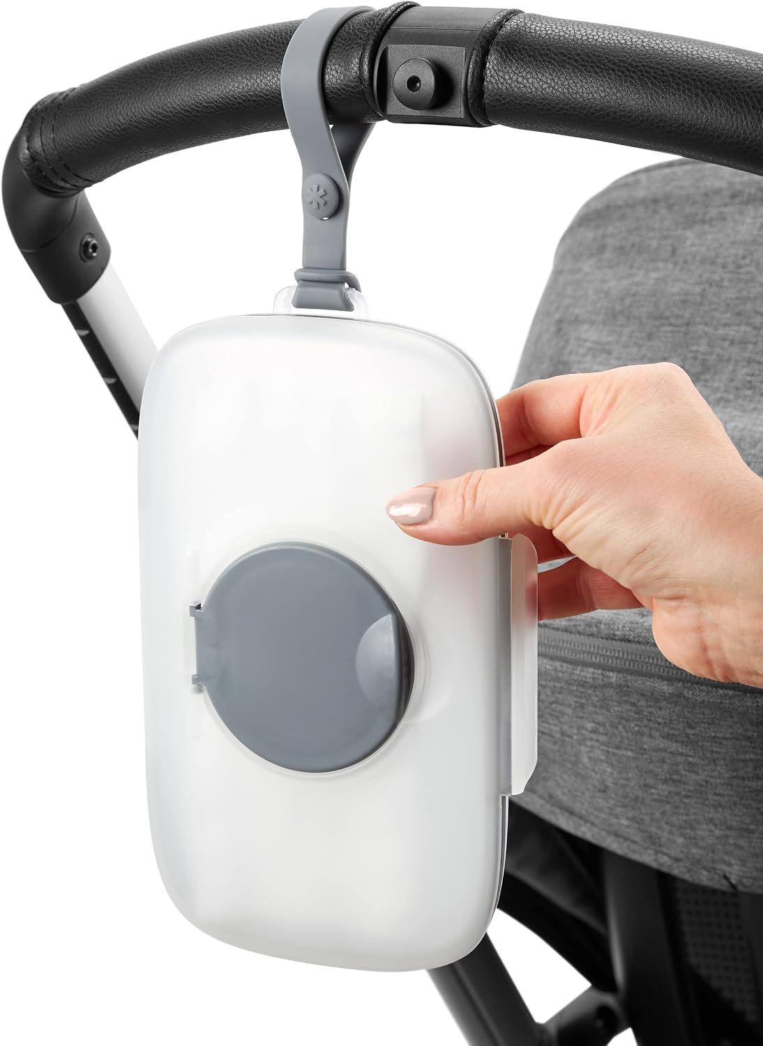 On-The-Go Wipes Dispenser, Grab & Go, Grey