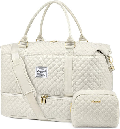 Travel Duffle Bag,Weekender Bags for Women with Shoe Compartment - Colors B