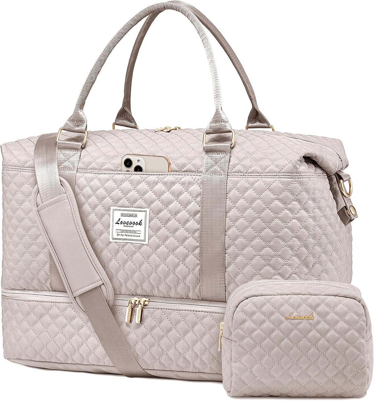 Travel Duffle Bag,Weekender Bags for Women with Shoe Compartment - Colors B