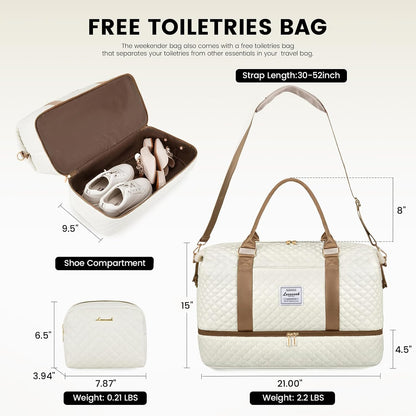 Travel Duffle Bag,Weekender Bags for Women with Shoe Compartment - Colors B