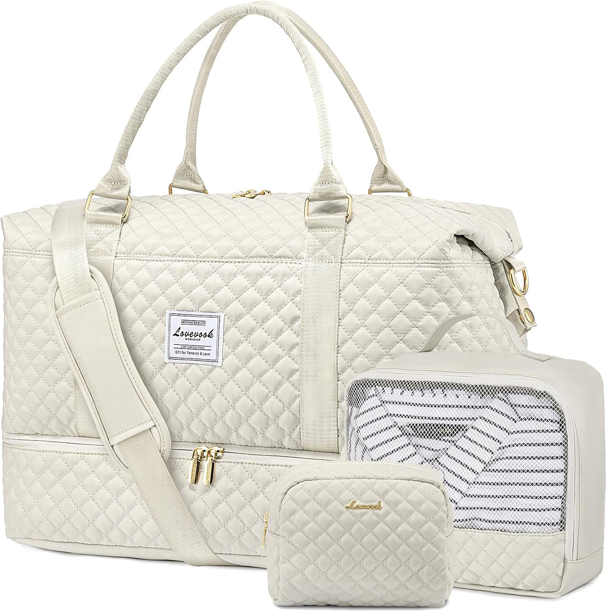 Travel Duffle Bag,Weekender Bags for Women with Shoe Compartment - Colors B