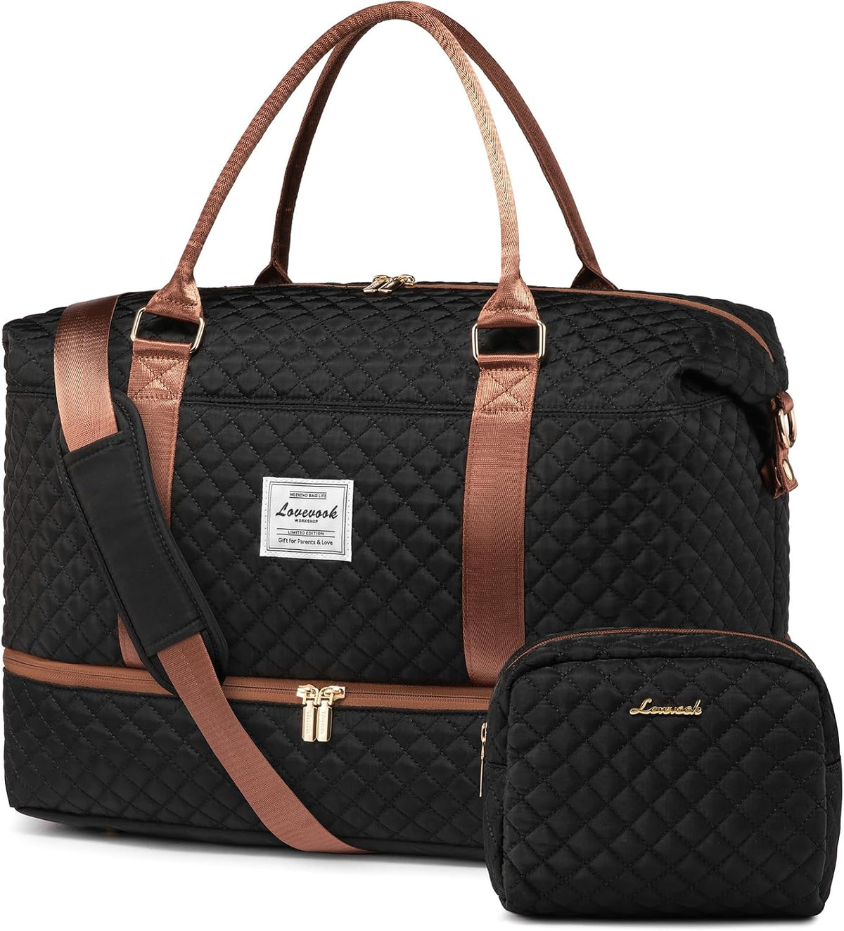 Travel Duffle Bag,Weekender Bags for Women with Shoe Compartment - Colors B
