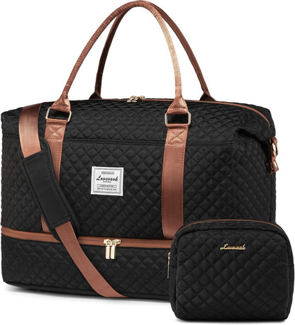 Travel Duffle Bag,Weekender Bags for Women with Shoe Compartment - Colors B