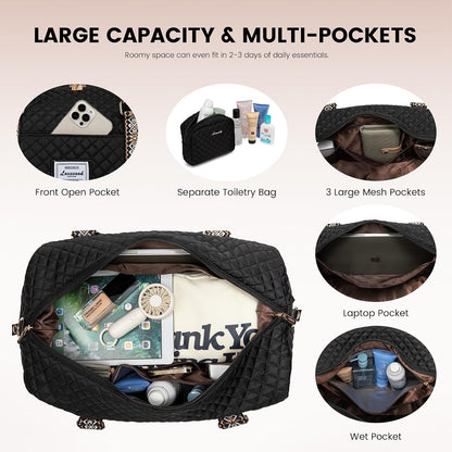 Travel Duffle Bag,Weekender Bags for Women with Shoe Compartment - Colors B