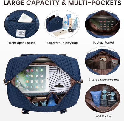 Travel Duffle Bag,Weekender Bags for Women with Shoe Compartment - Colors B