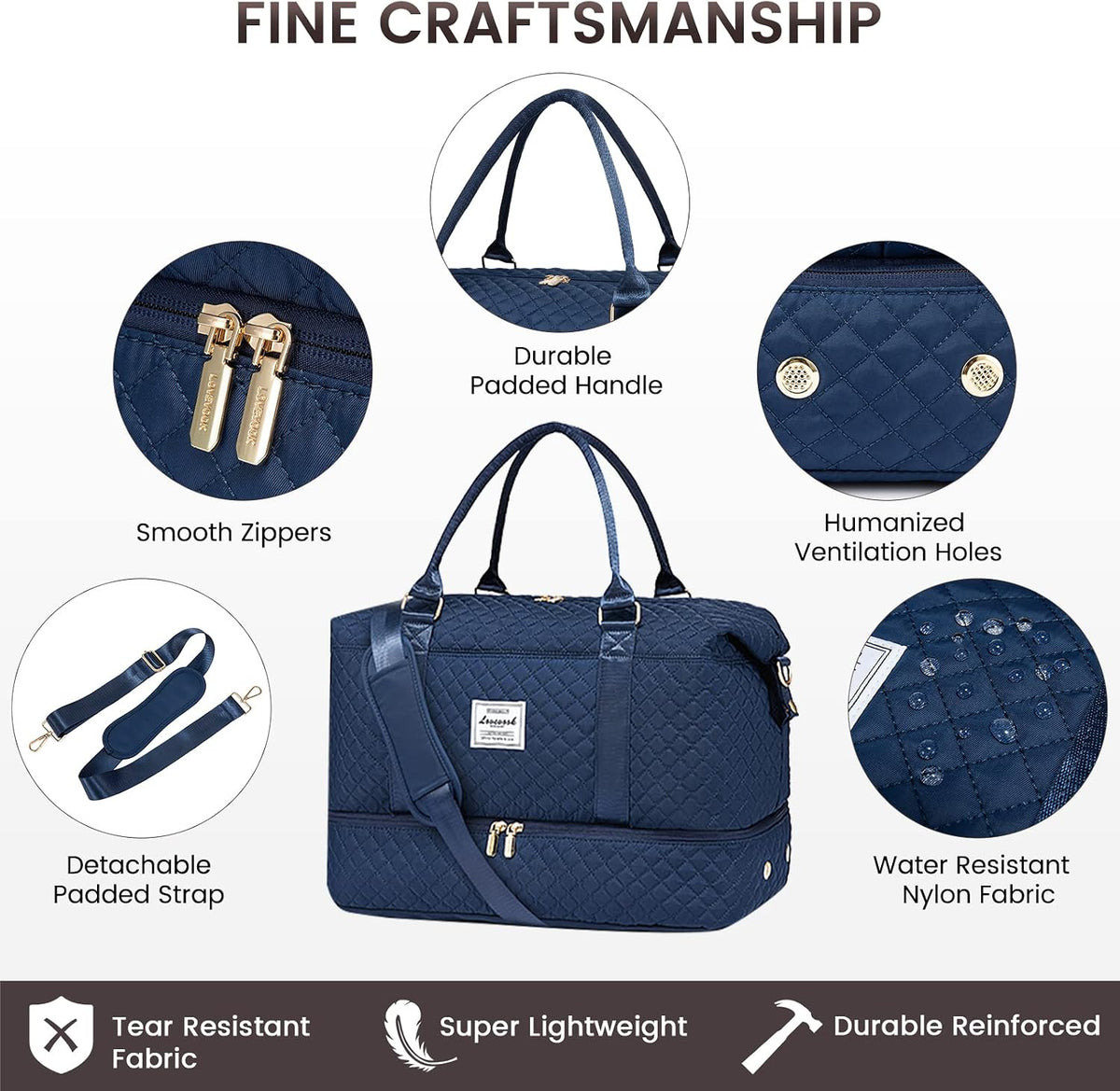 Travel Duffle Bag,Weekender Bags for Women with Shoe Compartment - Colors B