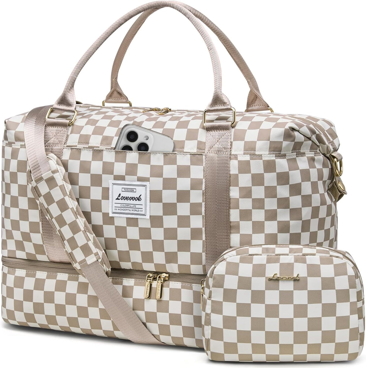 Travel Duffle Bag,Weekender Bags for Women with Shoe Compartment - Colors B