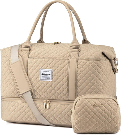 Travel Duffle Bag,Weekender Bags for Women with Shoe Compartment - Colors B