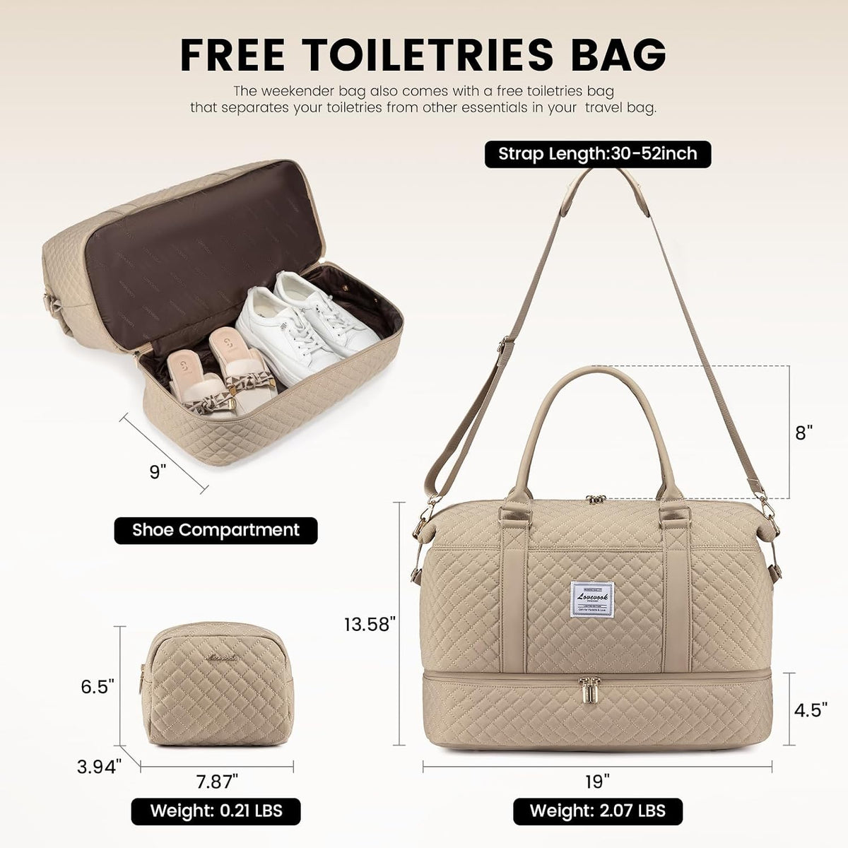 Travel Duffle Bag,Weekender Bags for Women with Shoe Compartment - Colors B