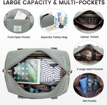 Travel Duffle Bag,Weekender Bags for Women with Shoe Compartment - Colors B